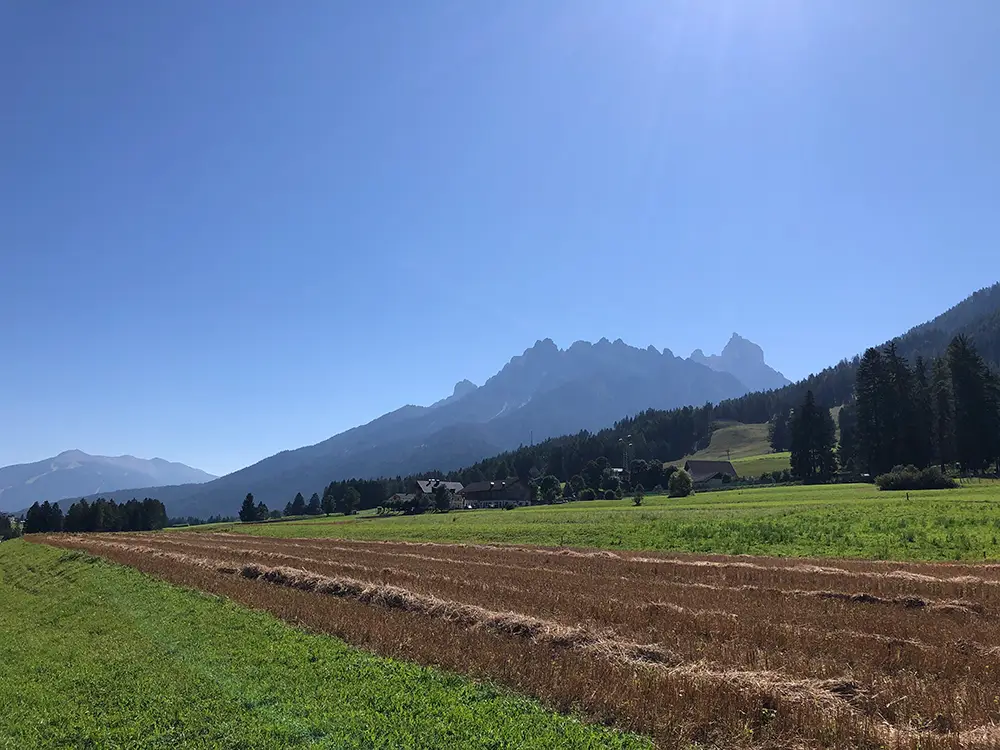 Radweg im Pustertal auf dem Weg von St. Lorenzen nach Toblach